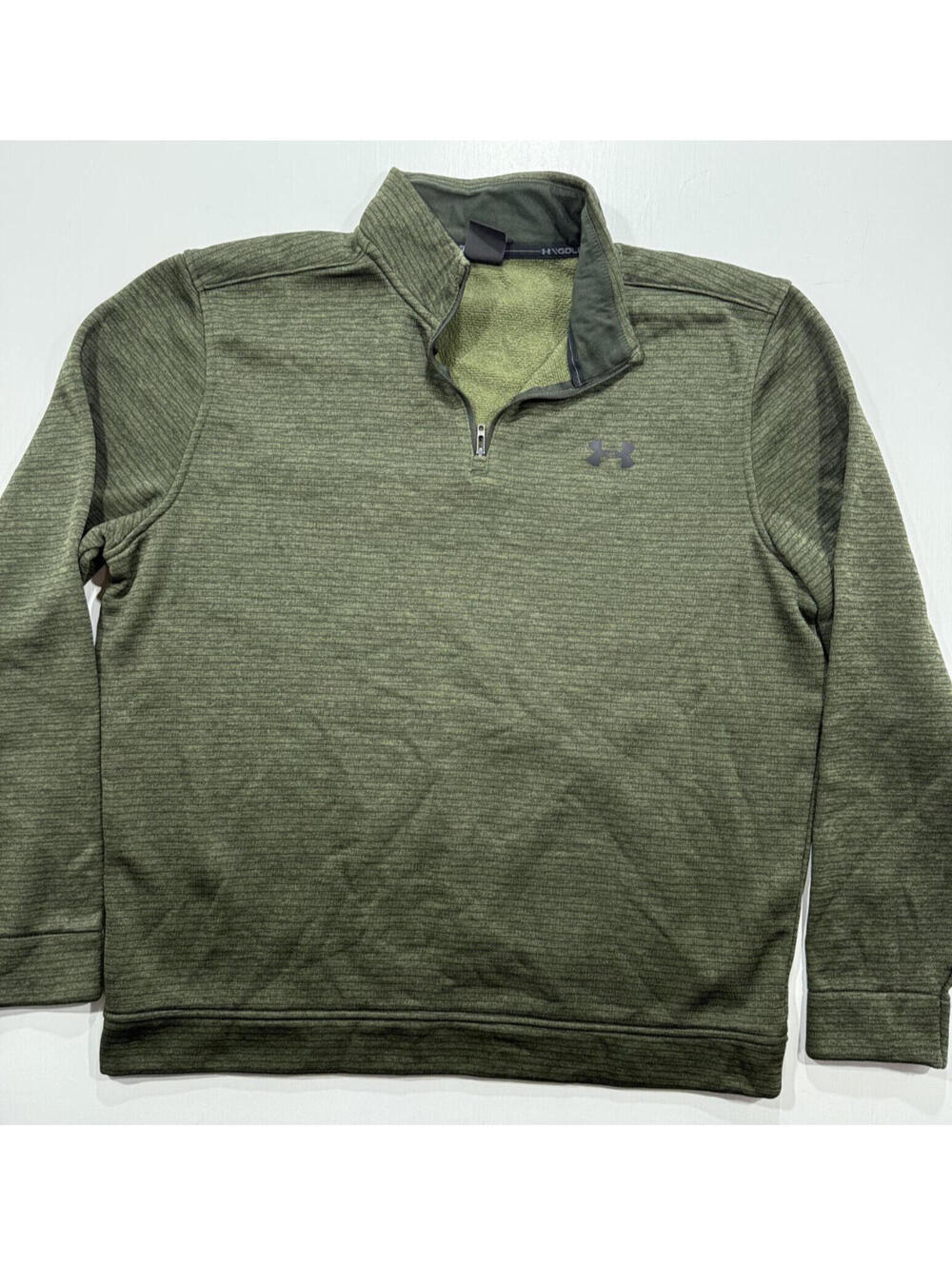 Under Armour Golf Storm Pullover Mens Large Green 1/4 Zip Sweater Fleece - Picture 2 of 11